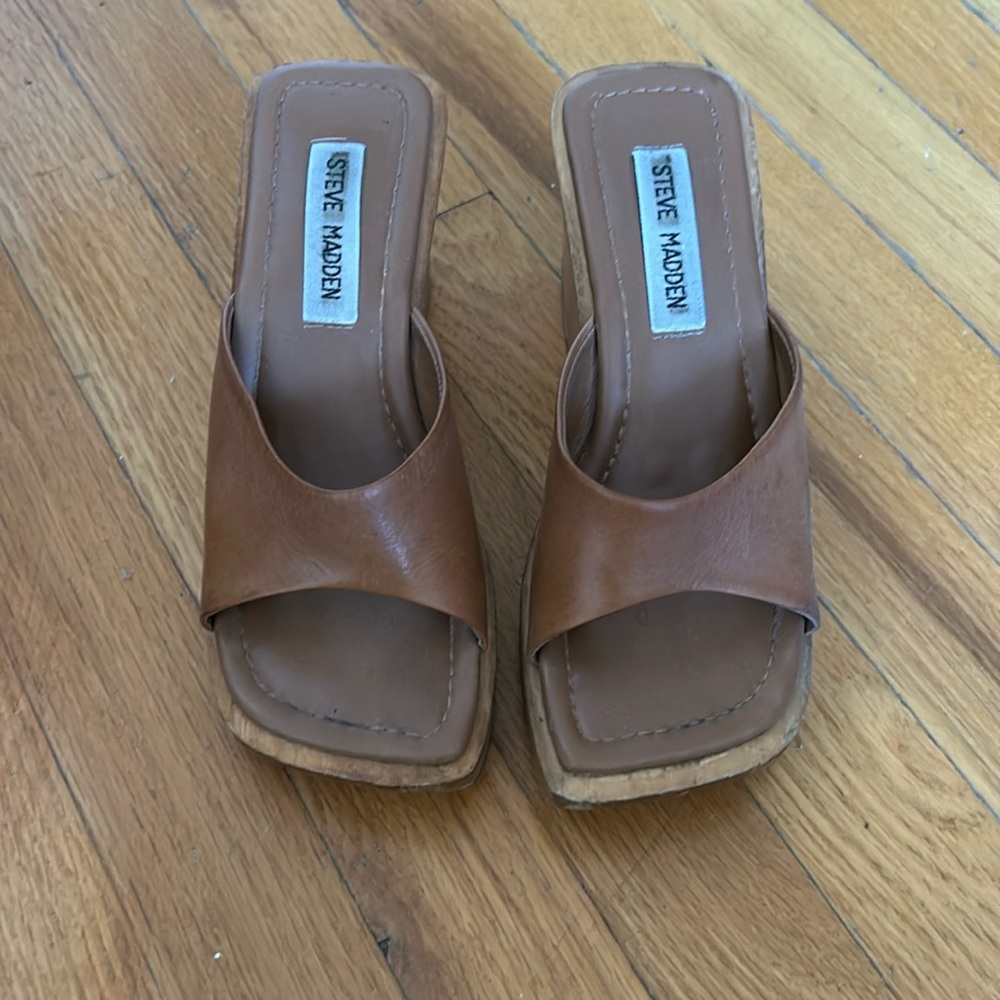 Steve Madden Brown Leather Sandals